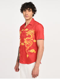 Men Causal Shirts - Dragon Print
