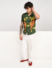 Men Causal Shirts - Dragon Print