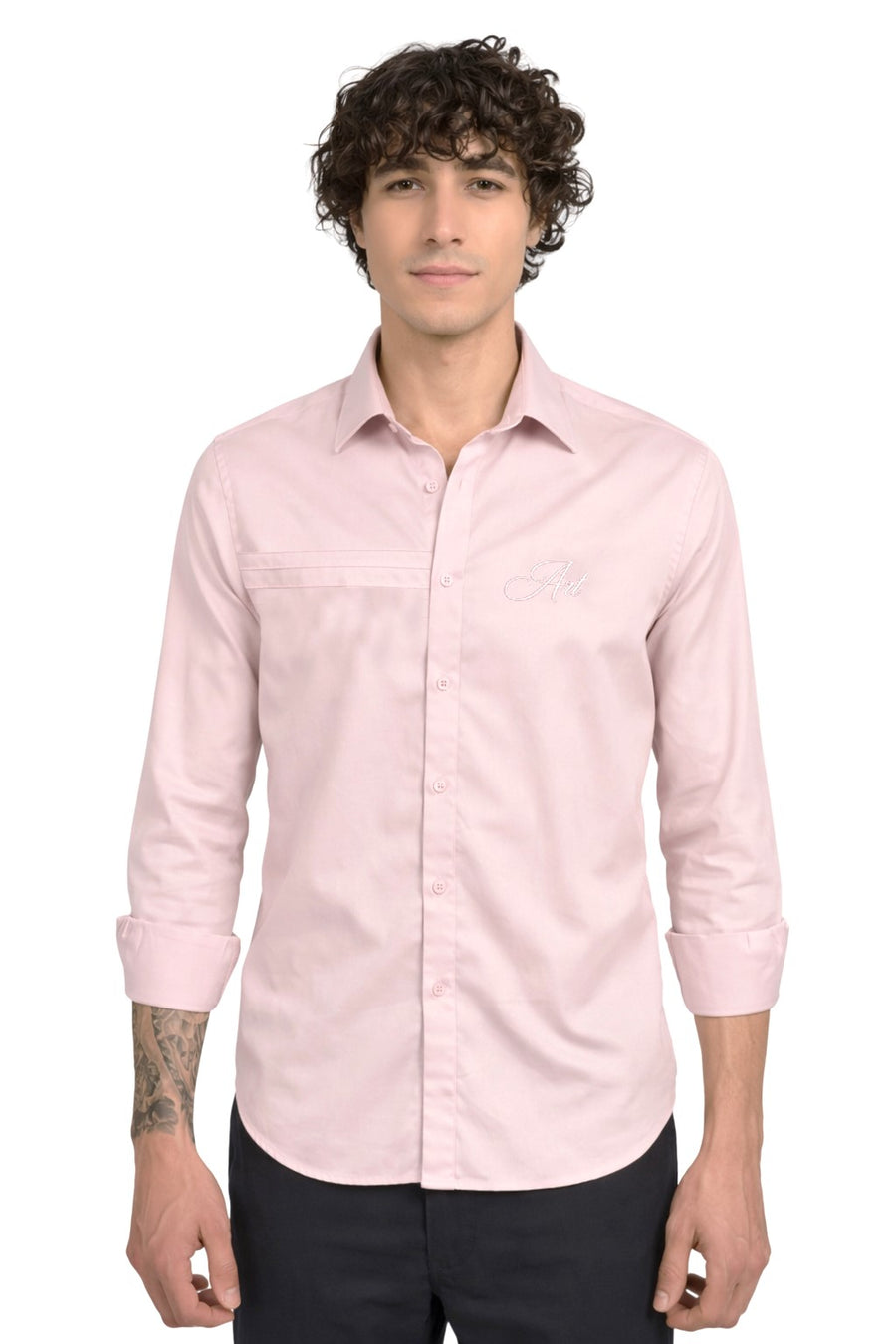 Mens Casual Shirt - Pintack Plain