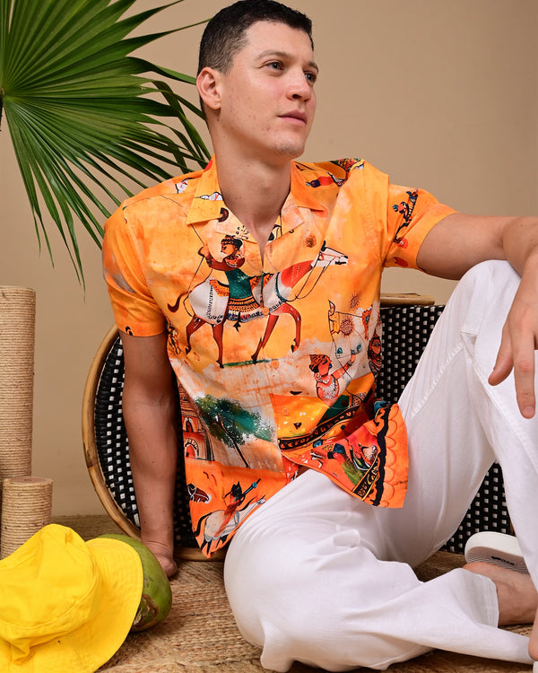 Tribals Printed Shirts - Yellow & Orange