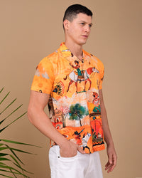 Tribals Printed Shirts - Yellow & Orange
