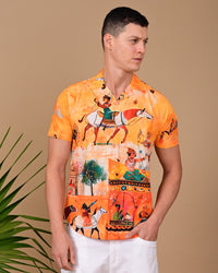 Tribals Printed Shirts - Yellow & Orange