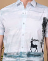 Deer Printed Shirts - Light Blue