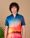 Sunset Printed Shirts - Blue & Orange