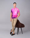 Oil Painting Printed Shirts - Pink