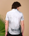 Grey Flower Printed Shirts - Grey
