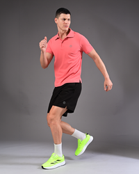 Men's Solid Polo - Coral