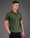 Men's Solid Polo - Olive