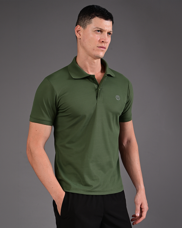 Men's Solid Polo - Olive