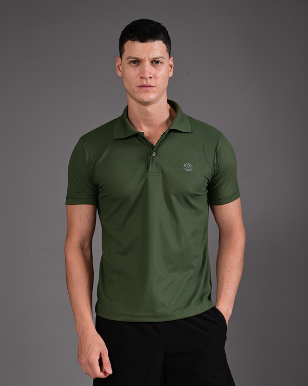Men's Solid Polo - Olive