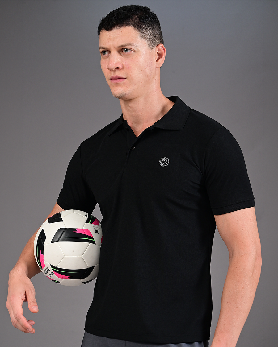Men's Solid Polo - Black