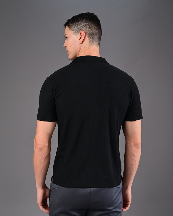 Men's Solid Polo - Black