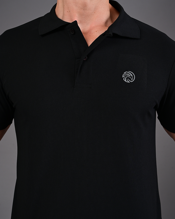 Men's Solid Polo - Black