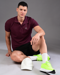 Men's Solid Polo - Oxblood