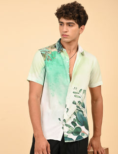 Leaf Printed Shirts - Green