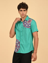 Rangoli Art Printed Shirts - Green