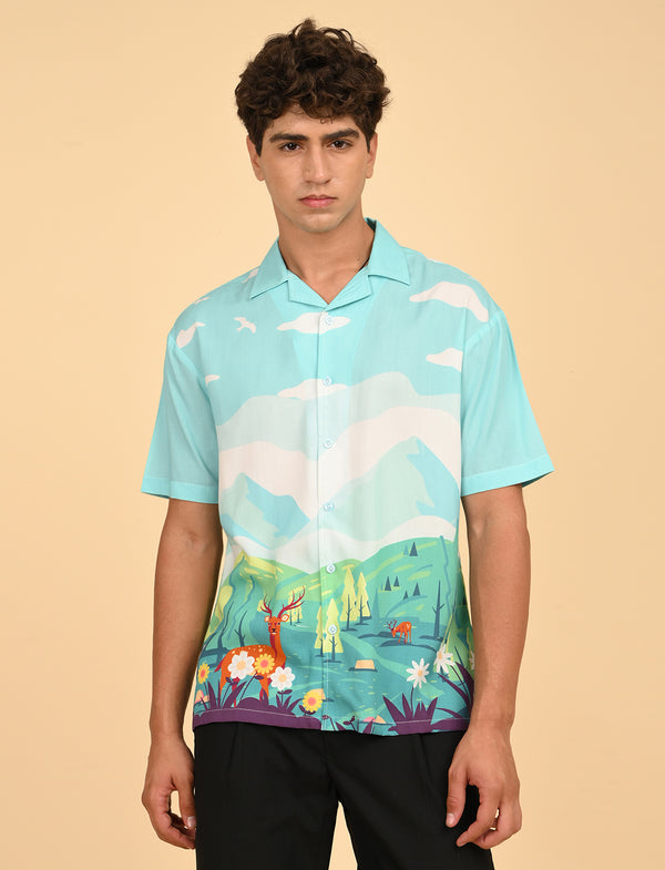 Men Causal Shirts (Natural Print)