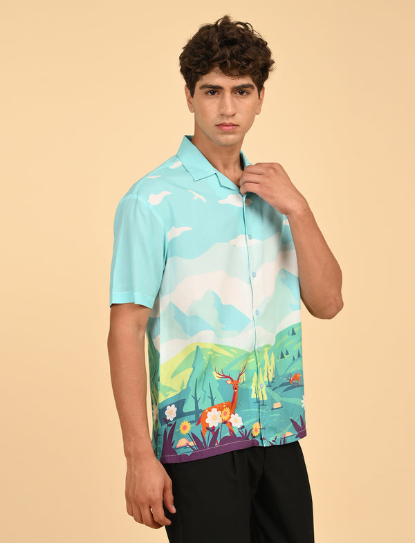 Men Causal Shirts (Natural Print)