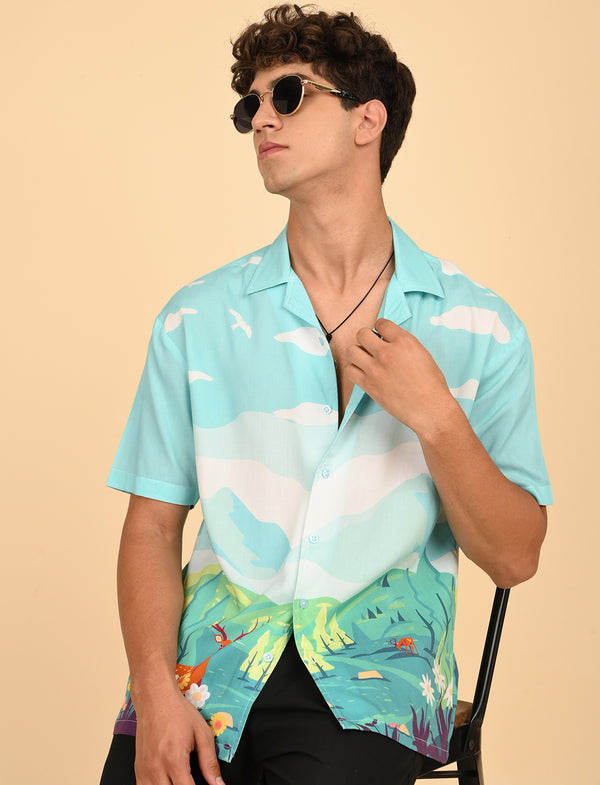 Men Causal Shirts (Natural Print)