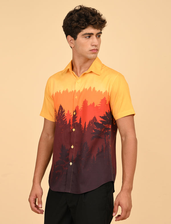 Men Causal Shirts (Natural Print)
