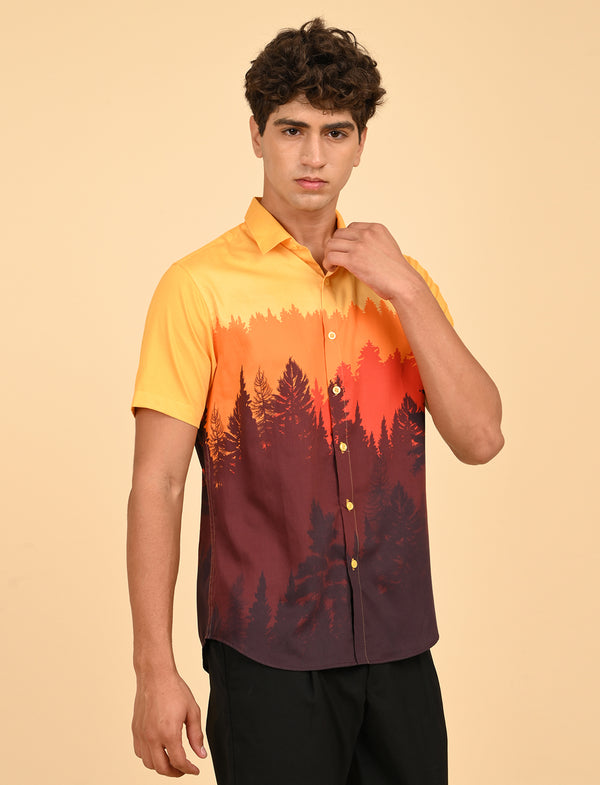 Men Causal Shirts (Natural Print)