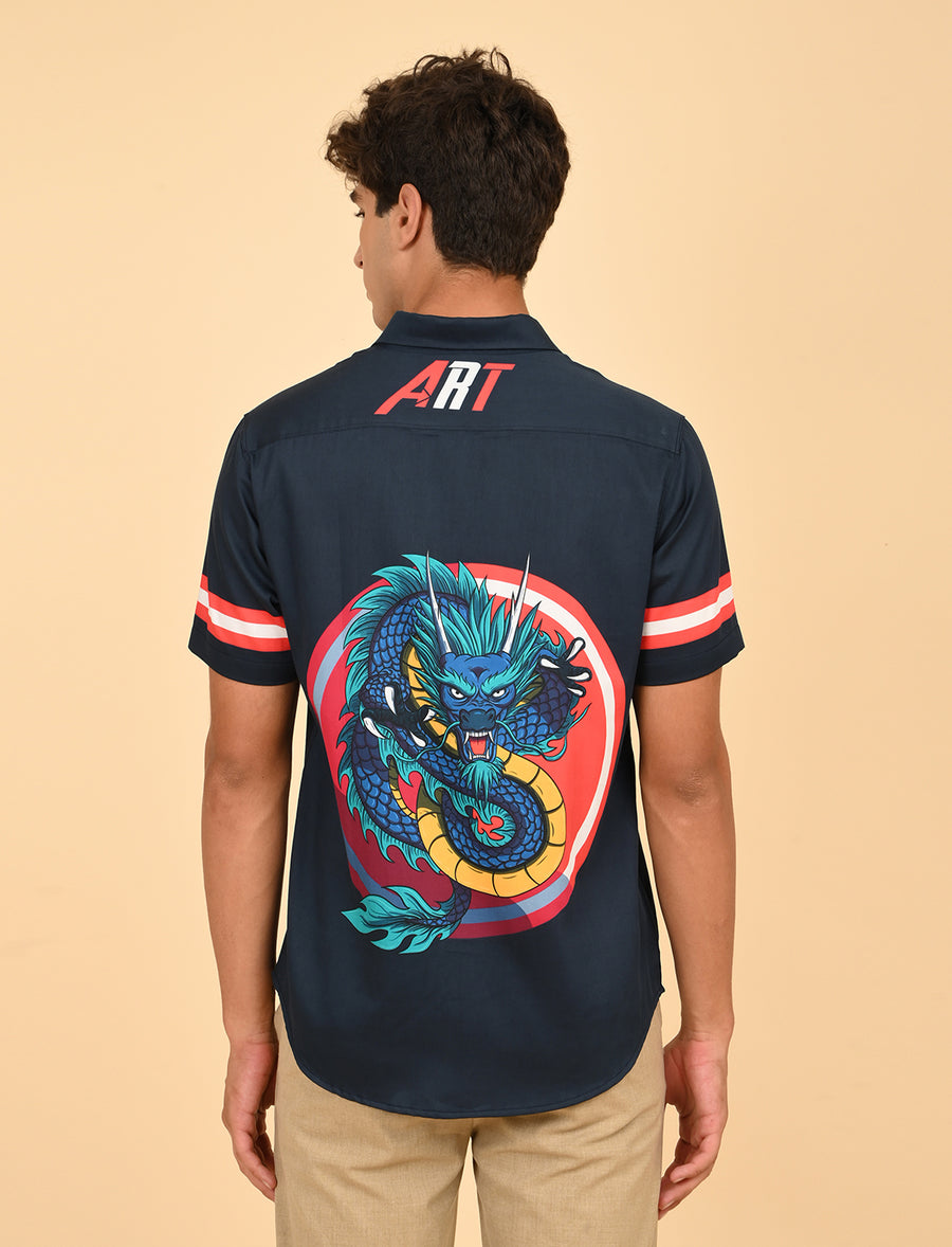 Dragon Printed Shirts - Dragon Blue