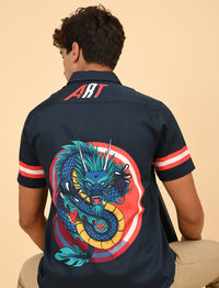 Men Causal Shirts - Dragon Print