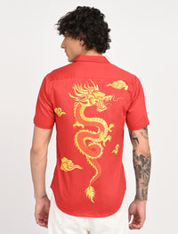 Men Causal Shirts - Dragon Print