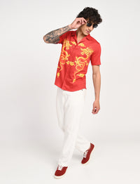 Men Causal Shirts - Dragon Print