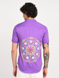 Rangoli Art Printed Shirts - Purple