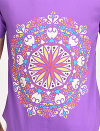Rangoli Art Printed Shirts - Purple