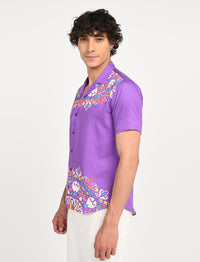 Rangoli Art Printed Shirts - Purple