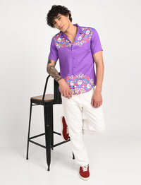 Rangoli Art Printed Shirts - Purple