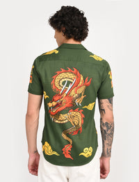 Men Causal Shirts - Dragon Print