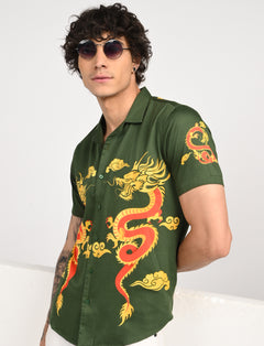 Dragon Printed Shirts - Dragon Green