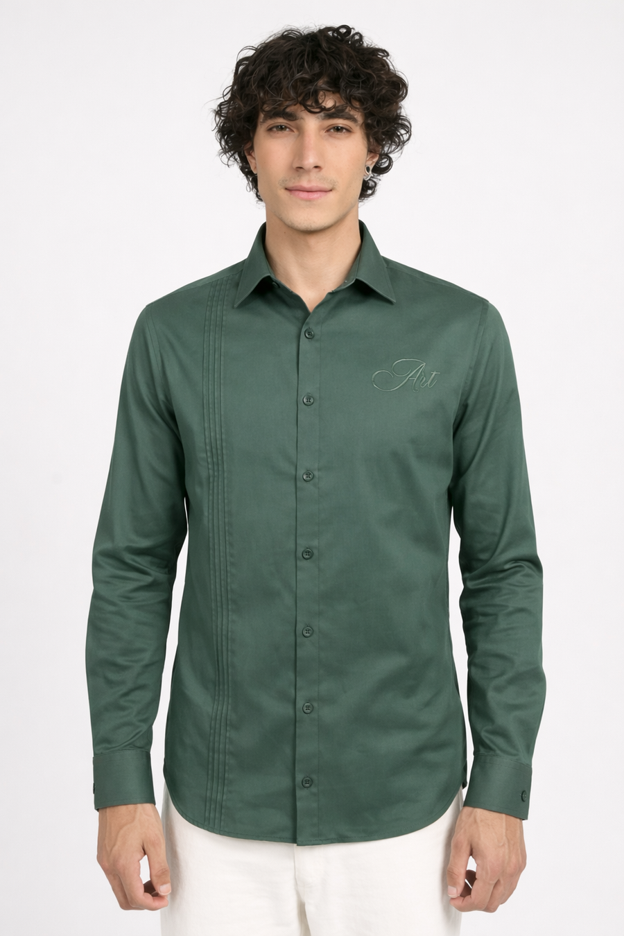 Mens Casual Shirt - Pintack Plain
