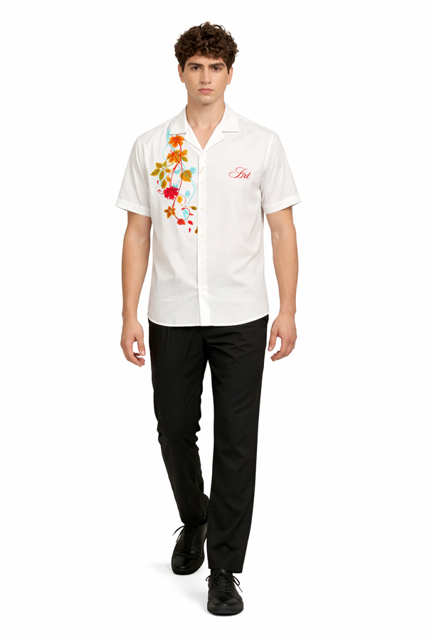 Mens Casual Shirt(Leaf Print)