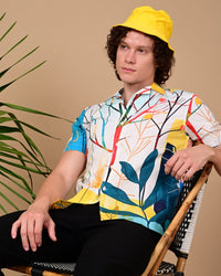 Modern Leaf Printed Shirts - Cream