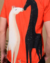 Couple Horse Printed Shirts - Red