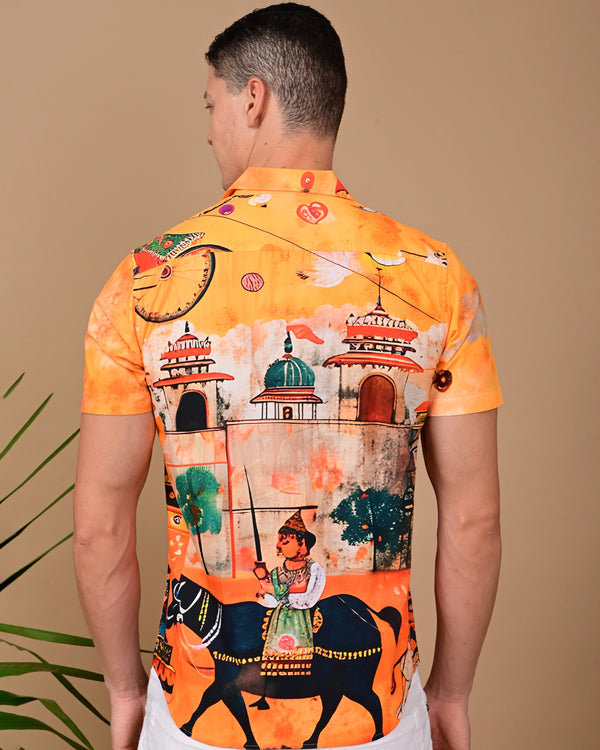 Tribals Printed Shirts - Yellow & Orange