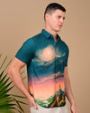 Moon With Mountain Printed Shirts - Multicolour