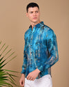 Denim Stain Printed Shirts - Multicolour