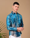 Denim Stain Printed Shirts - Multicolour