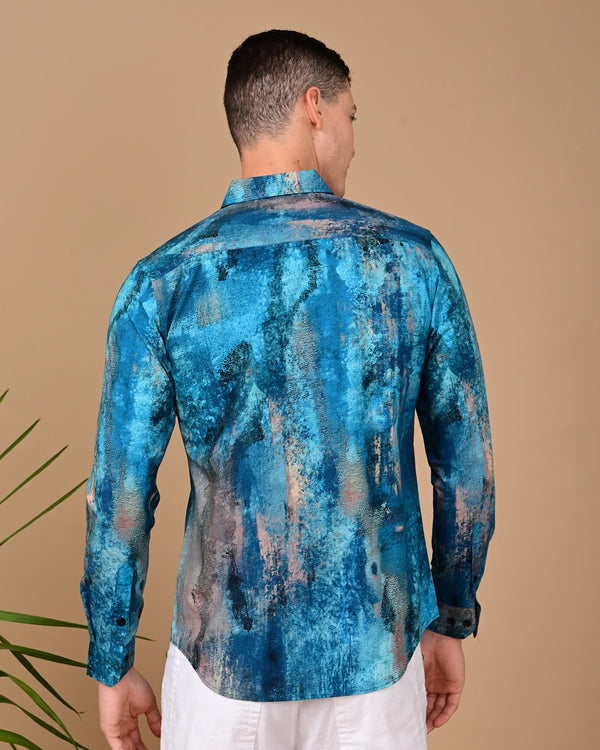 Denim Stain Printed Shirts - Multicolour