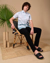 Deer Printed Shirts - Light Blue