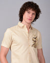 Two Birds Printed Shirts - Cream