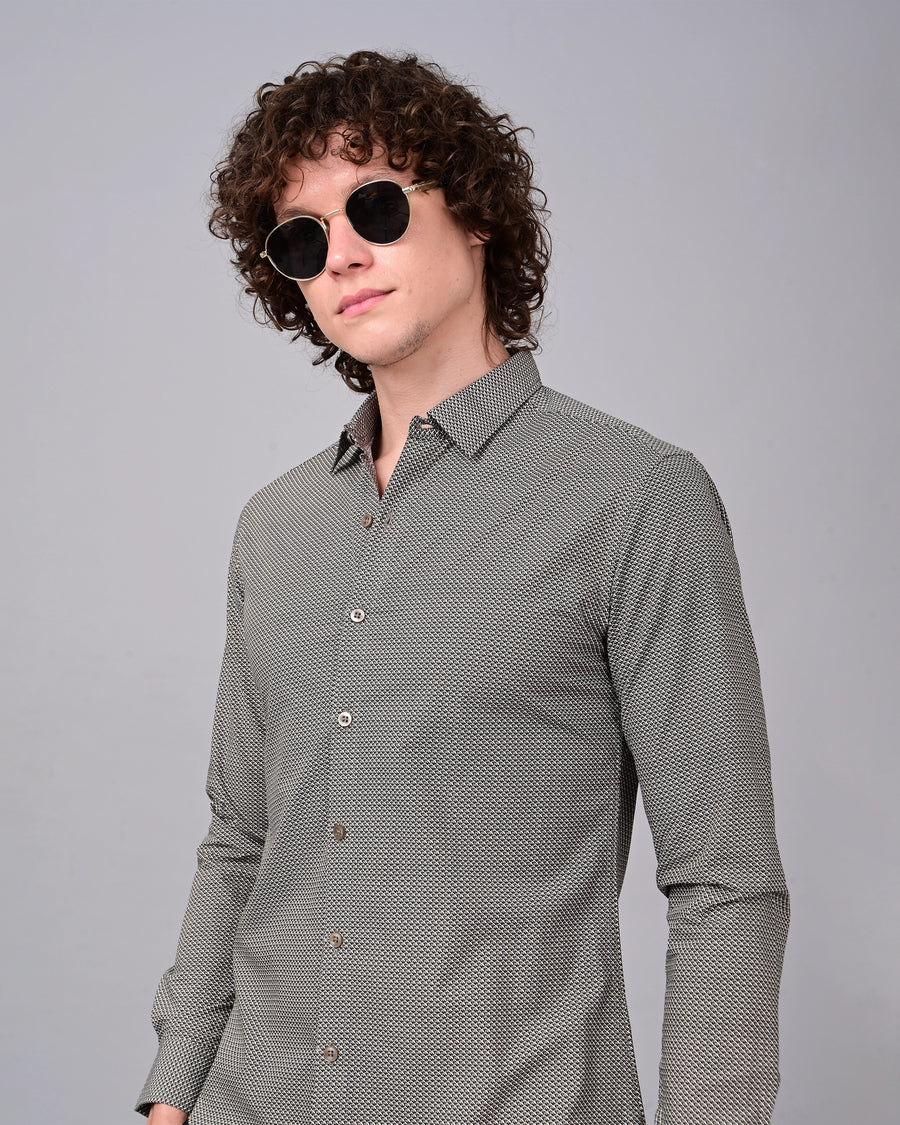 Woolen Texture Printed Shirts - Blue