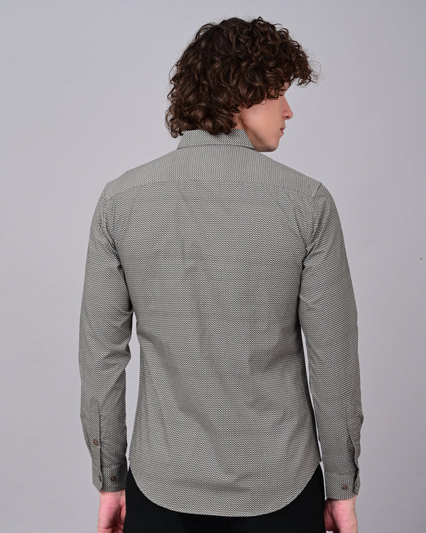 Woolen Texture Printed Shirts - Blue