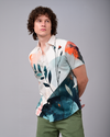 Leaf Printed Shirts - Cream
