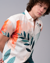 Leaf Printed Shirts - Cream